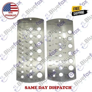 New Drill Bit Gauge metric Imperial 1/16 -1/2" & 1-13mm set of 2 stainless steel - Picture 1 of 2