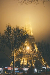 Photo of Eiffel Tower During Foggy Night Paris Art Wall Decor - POSTER 20x30 - Picture 1 of 4