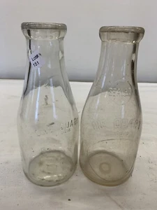 Lot Of 2 Vintage Quart Milk Bottles - Picture 1 of 8