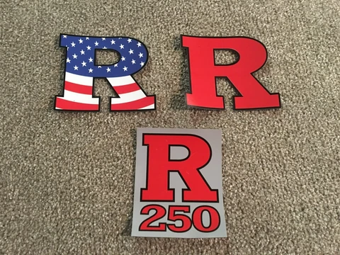 RUTGERS FOOTBALL VEHICLE MAGNET LOT 3X - AMERICAN FLAG / BLOCK R TAILGATE / 250 Cover