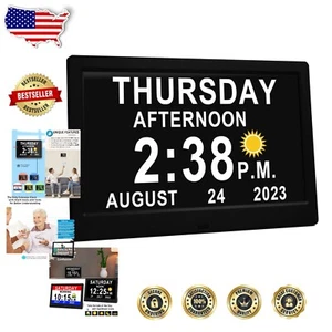 11.5-Inch Large Digital Clock for Seniors with Reminders & Sun/Moon Icons - Picture 1 of 8