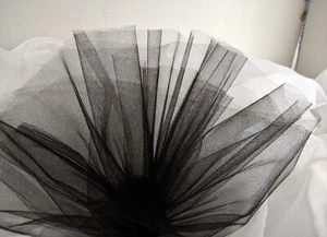 Tulle 54" wide Black priced by yard, tutu, party decorations. Free swatches. - Picture 1 of 1