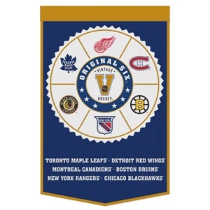 NHL Original 6 Teams 24" x 38" Embroidered Wool Banner Wincraft - Picture 1 of 1