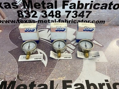 USG Pressure Gauge 30-0-15/-1bar/100X KPA Conn. 1/4” NPT LM Size 2.5” Qty 3  - Image 1 of 4
