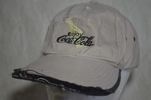 Enjoy Coca Cola Baseball Cap Hat Gray Adjustable Destroyed - Picture 1 of 9