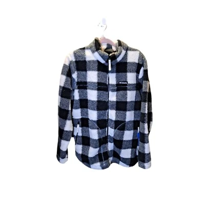 Chaqueta Columbia West Bend para mujer cremallera completa felpa sherpa estampado a cuadros talla 1X Foto 1 de 4