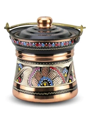 Tarro con tapa de cobre Bakrac, tarro con tapa de cobre hecho a mano turco, contenedor de yogur, regalo para mamá Foto 1 de 4