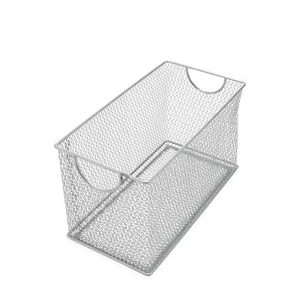 Mesh Storage Box Silver Mesh Great For School Home Or Office Supplies Books Comp - Picture 1 of 6