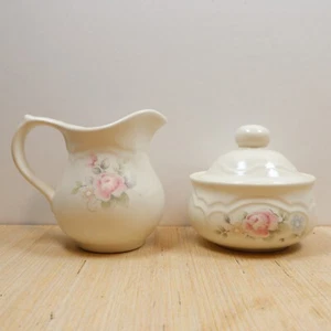 Pfaltzgraff Tea Rose Sugar & Creamer - Picture 1 of 16