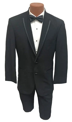 Men's La Strada Black Tuxedo Jacket with Satin Trimmed Lapels Modern Fit 38S - Image 1 of 4