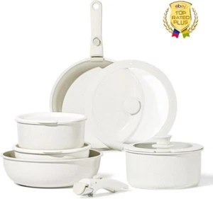 Juegos de utensilios de cocina antiadherentes mango desmontable inducción autocaravana cocina 11 piezas ollas y sartenes - Imagen 1 de 9