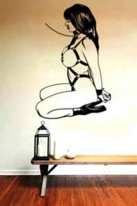 Sexy Bondage BDSM Sub Girl Design Wandkunst/Fenster Aufkleber/Aufkleber - Bild 1 von 4