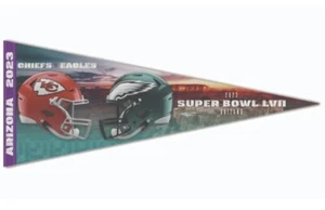 Eagles vs Chiefs �� Super Bowl 57 LVII 12”x30” Premium Wimpel QUALITÄT USA Made🇺🇸 - Bild 1 von 2