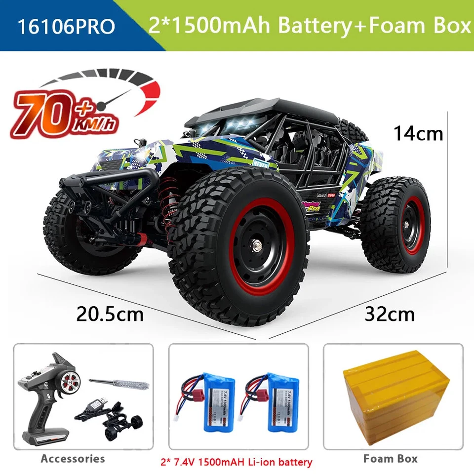 4WD Brushless RC Car Remote Control Off-road Cars High Speed Monster Truck Toys - Image 1 of 4