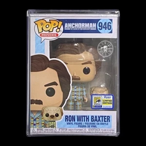 ¡Funko Pop + Protector!  Películas #946 Anchorman - Ron con Baxter *como nuevo* SDCC 2020 - Imagen 1 de 12