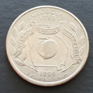 1999 D Georgia ~ Cuarto del Estado de Estados Unidos ~ 25¢ KM# 296 - artículo exacto mostrado - Imagen 1 de 2