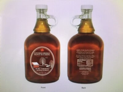 One liter glass jug of pure Vermont "organic" Maple syrup - Image 1 of 4