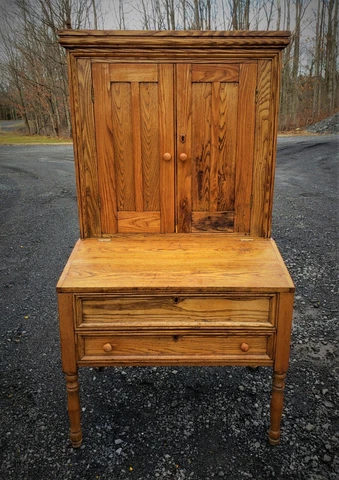 Antique American Victorian Plantation Desk Slant Top Cover
