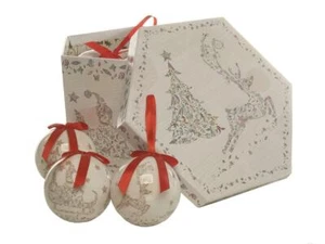 Bolas de Navidad decoupage reno/árbol/trineo paquete de 75 mm x14 - Imagen 1 de 1