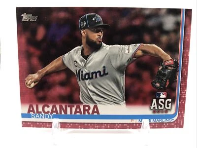 2019 Topps Mother's Day Pink Parallel #US104 Update Series Sandy Alcantara # /50 - Image 1 of 2