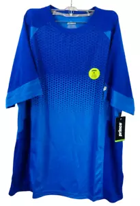 Prince Men's Interlock Activewear Short Sleeve Crew Neck Tennis T-Shirt,Blue,XL - Picture 1 of 5