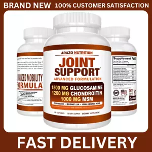 Arazo Nutrition Glucosamine, Chondroitin, Turmeric, MSM, Boswellia Joint Support - Picture 1 of 9