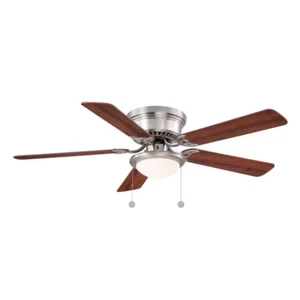 Hugger 52 In. Led Indoor Brushed Nickel Ceiling Fan with Light Kit - Picture 1 of 12