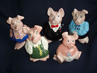 COLLECTABLE WADE SET OF FIVE PIGS , MONEYBOXES,VERY GOOD CONDITION