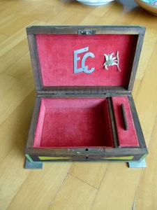 Schmuck-Schatulle aus Holz – bemalt, abschließbar - Art Déco ? vintage - Bild 1 von 11