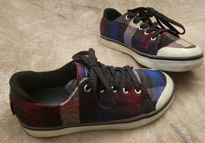 Keen Elsa Fleece Plaid Casual Sneakers Vulcanized Footwear Lace Up Shoes 8.5 - Picture 1 of 7