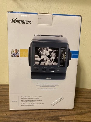 Memorex MT0550-B Portátil 5.5” B/W TV Radio Juegos Trasero Retro  Foto 1 de 4