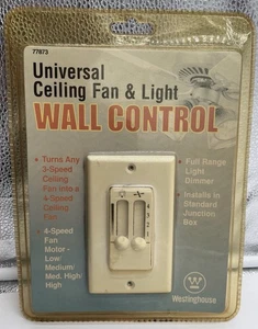 Ventilador de techo universal Westinghouse Lighting 77873 y control de pared de luz - Imagen 1 de 2