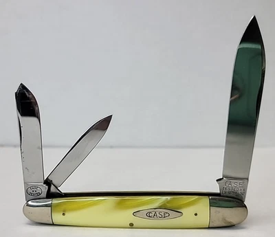 ¡Navaja de bolsillo Case XX #73091 1992 triple hoja mango amarillo! 20 Foto 1 de 4