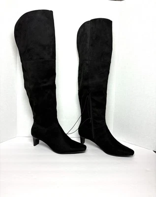 WORTHINGTON Mujeres Botas Sobre la Rodilla Negras Imitación Gamuza Talla 6M Sexy Coqueta Foto 1 de 4