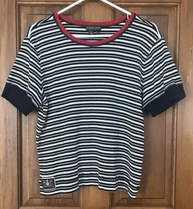 Lauren Jeans Co. LRL Damen T-Shirt Gr. XL blau weiß gestreift Baumwolle Kurzarm - Bild 1 von 8