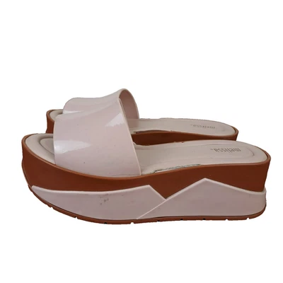 Melissa Slides Sandals Womens Size 6 Cream White Platform Slip On Sandals Foto 1 de 4