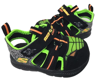 Sandalias deportivas Skechers para niños pequeños 2.0 Dino Rays verde/negro talla: 6 202T Foto 1 de 4