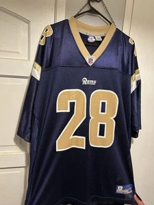 Vintage Marshall Faulk St. Louis Rams Jersey Mens XL Reebok #28 Blue NFL - Picture 1 of 6