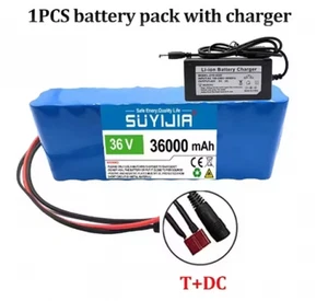 New 10S2P 36V 36Ah High Capacity Battery with BMS - Picture 1 of 16