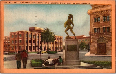 Postal Estatua Troyana Universidad de California Los Ángeles Matasellada 1951 Foto 1 de 2
