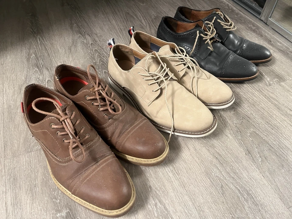 3 pares de zapatos de vestir para hombre talla 10,5 ¡apenas usados! Foto 1 de 4