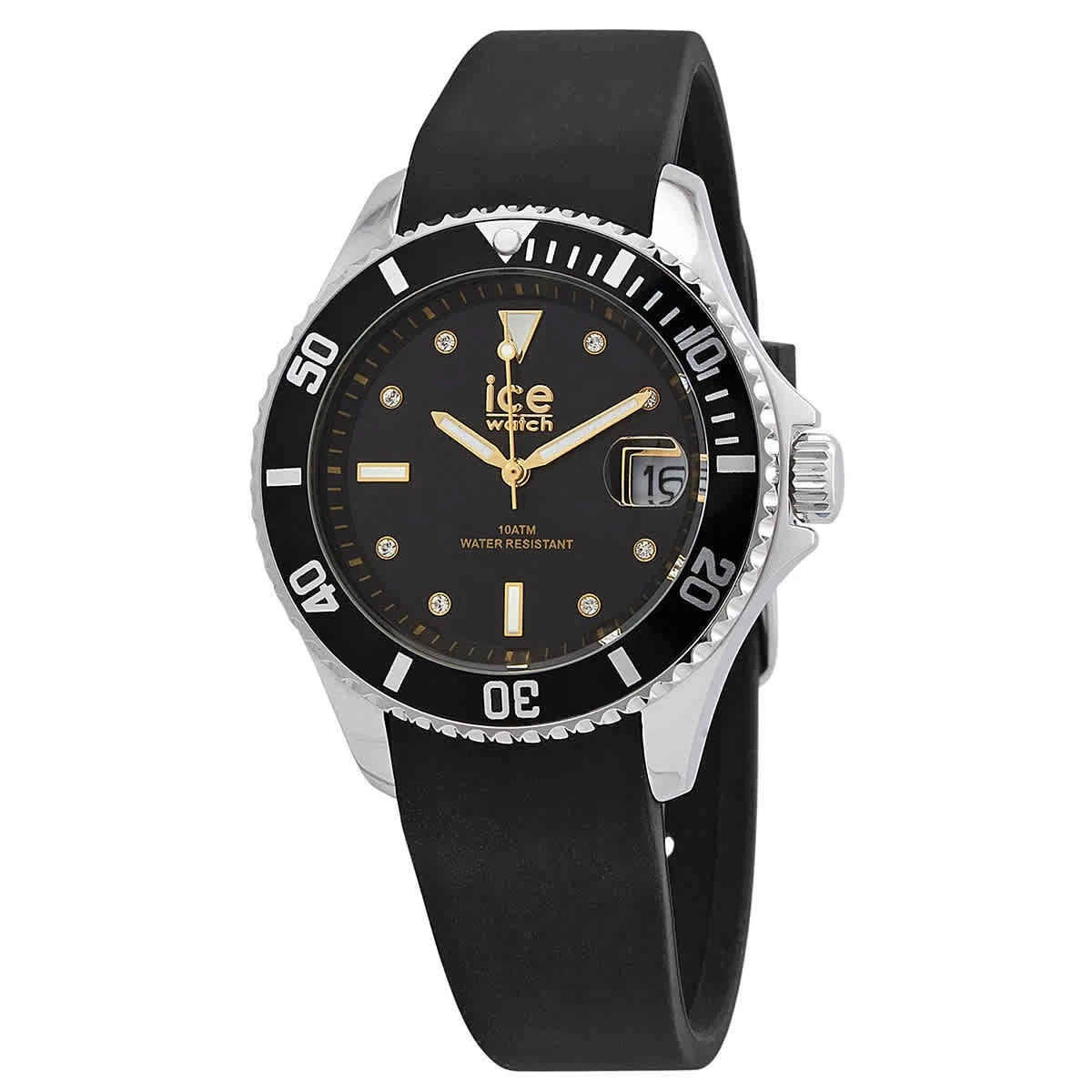 ICE-WATCH Women's Analogue Watch - White Silicone Strap, Floral Dial, 34mm Case, 100m Water Resistant
