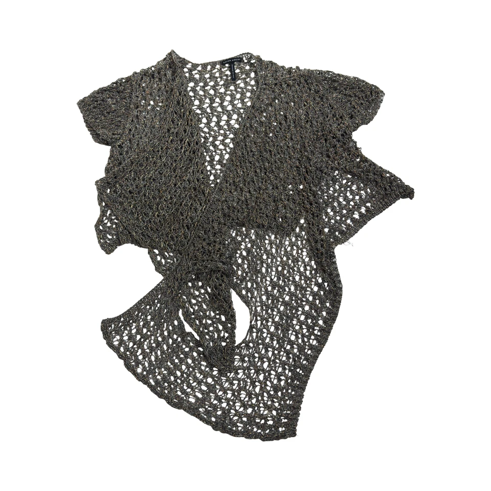 Сара Пачини рыболовная сеть открытый трикотаж ассиметричный кардиган свитер плащ - Изображение 1 из 4