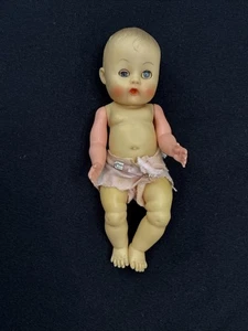 Vintage Drink and Wet Baby Doll Unmarked 8" Sleepy Eyes Jointed Diapered 1950s - Bild 1 von 12