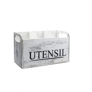Extra Large Kitchen Utensils Holder with 3 Compartments Wooden Utensil Organizer - Picture 1 of 10
