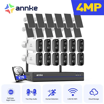 Sistema de cámara de seguridad nocturna color inalámbrico ANNKE 4MP batería solar audio bidireccional Foto 1 de 4