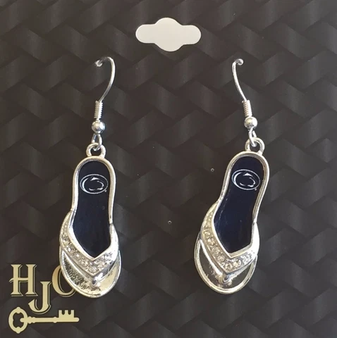New Penn State Nittany Lions Flip Flop Earrings, Stocking Stuffers, Fish Hook Cover