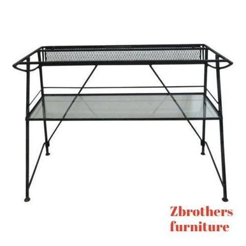 Vintage Industrial Steel Mesh Writing Desk Console Work Station Base Only Cover