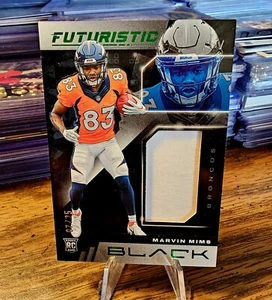 Marvin Mims 2023 Panini Black Futuristic Patch Royal RC /25 FUT-24 Broncos - Picture 1 of 2