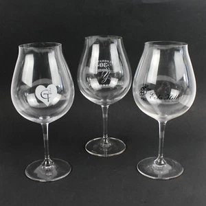 Mixed Lot of 3 Clear Glass Pinot Noir Red Wine Glasses - Picture 1 of 5